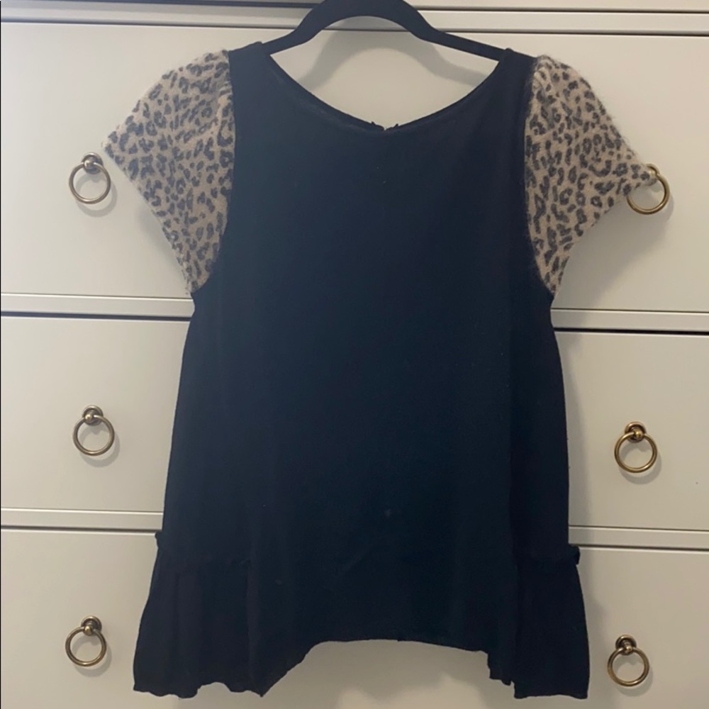 Anthropologie Leifsdottir Leopard SS Sweater
